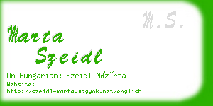 marta szeidl business card